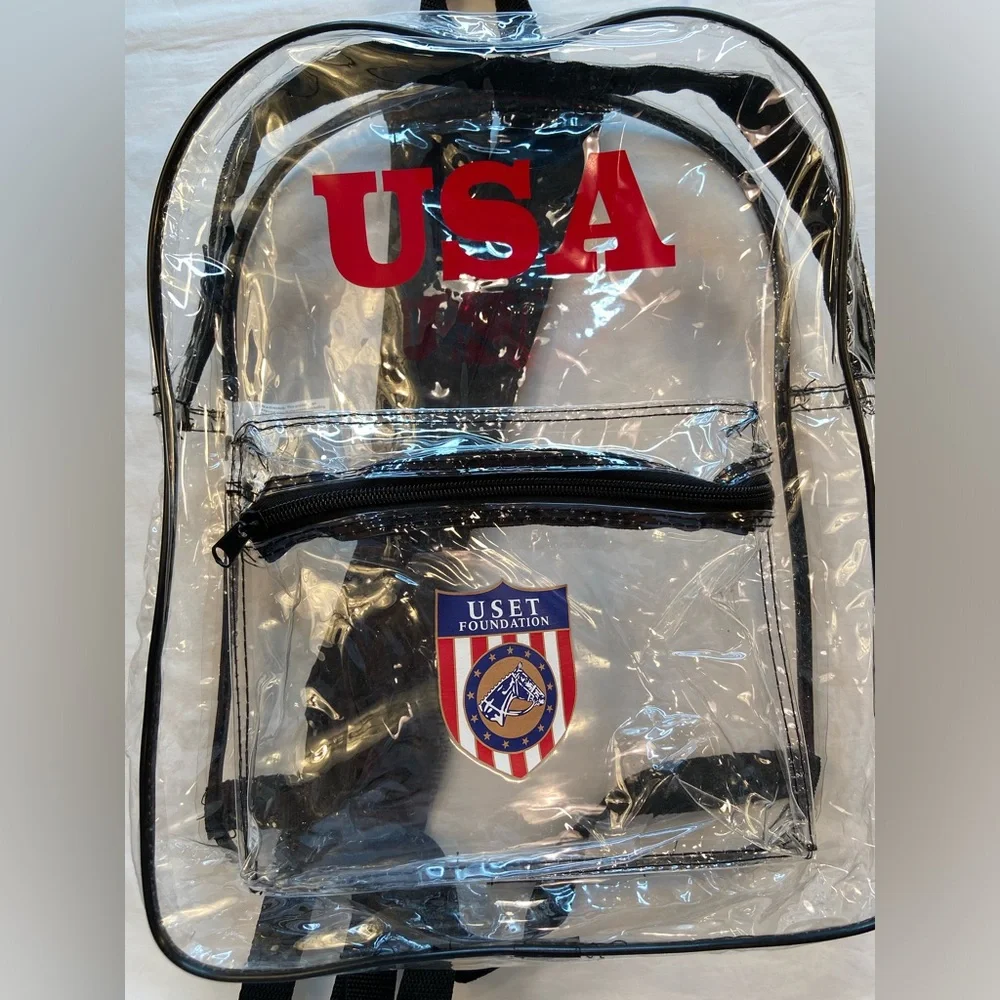 Backpack clear with Black Trim, USA Equestrian Team